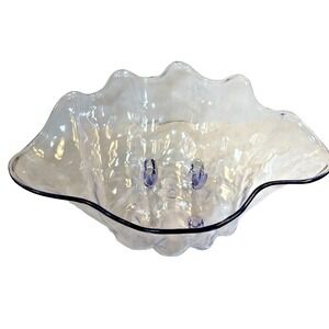 Vintage Grainware Carlisle Clear Acrylic Giant Clam Shell Bowl 19x12 Coastal